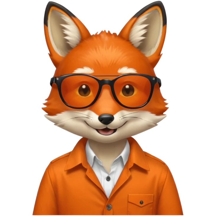 fox with black sunglasses and shirt emoji