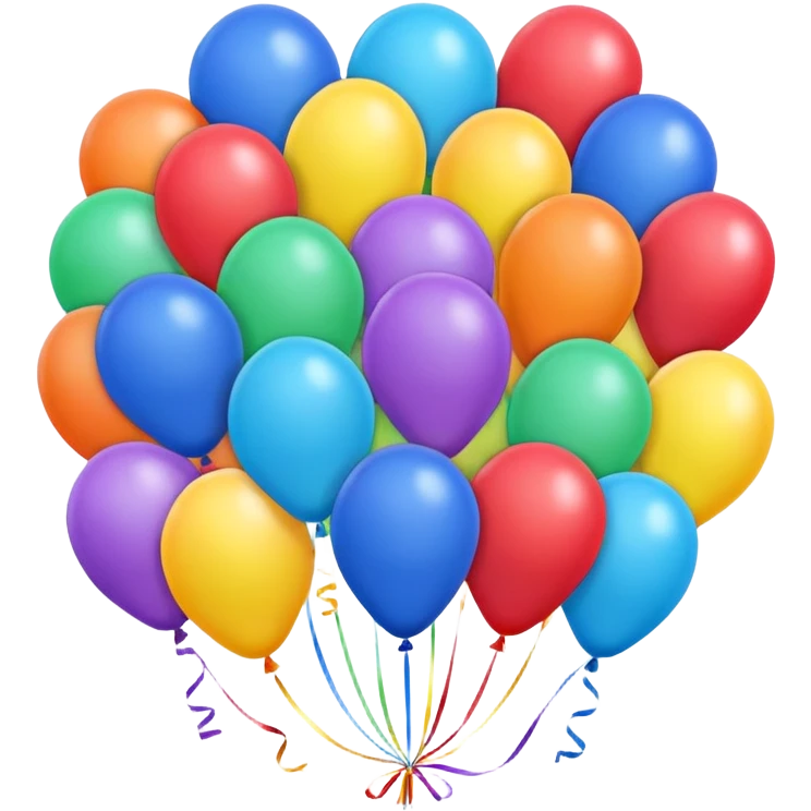 balloons with thirty 30 emoji