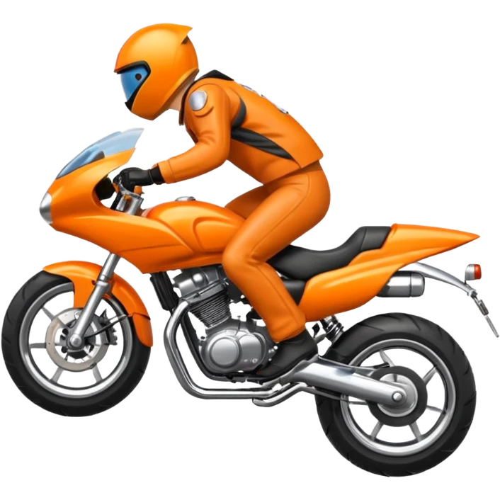 Orange Motorcycle wheelie emoji