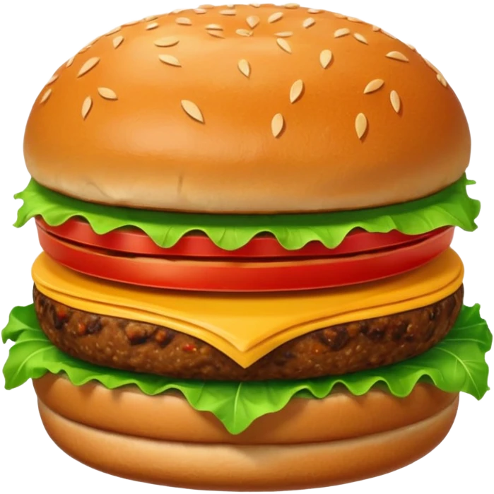 veggie burger emoji with green lettuce, tomato, veggie patty, whole wheat bun emoji