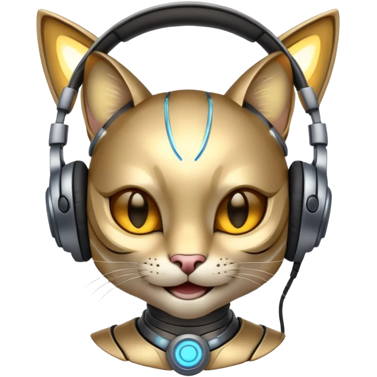 smiling cybercat wearing headphones emoji