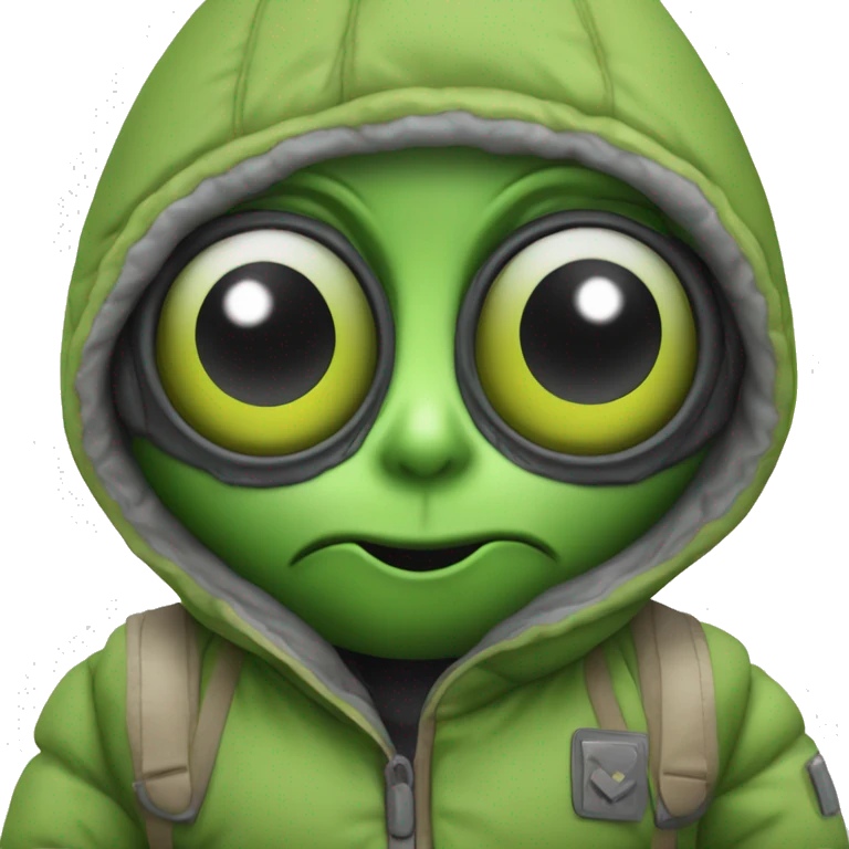 Alien mit einer pufferjacke  emoji