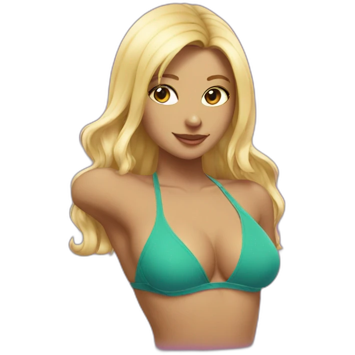hot catgirl blonde swim suit emoji