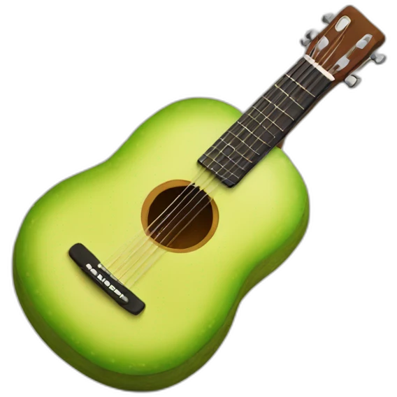 guitar in a shape of an avocado emoji
