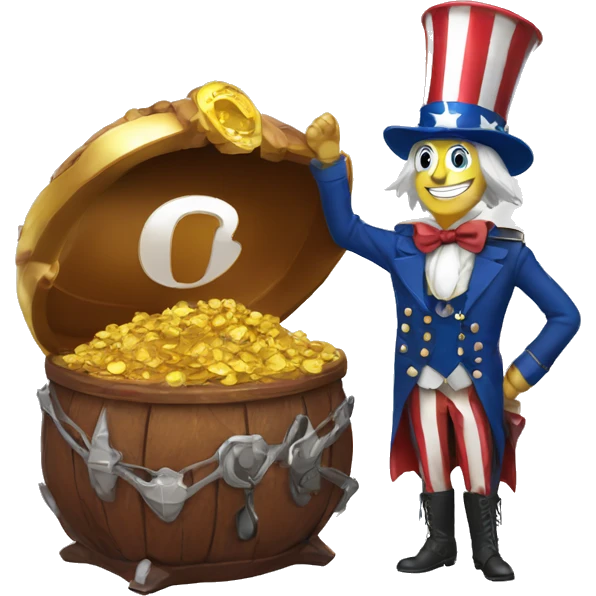 Uncle Sam and chestnut with treasures emoji