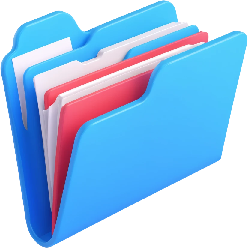 blue full folder icon, 3D style, no text emoji