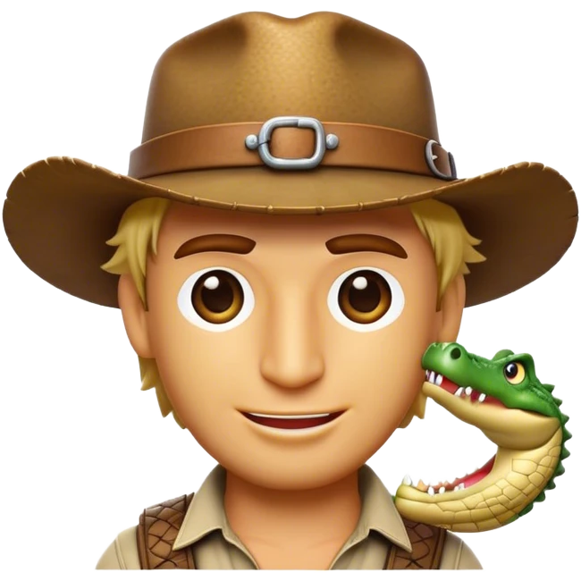 Cinematic Realistic Crocodile Dundee Pop Culture Emoji, depicted with rugged charm and adventurous spirit rendered with lifelike detail and cinematic lighting. emoji