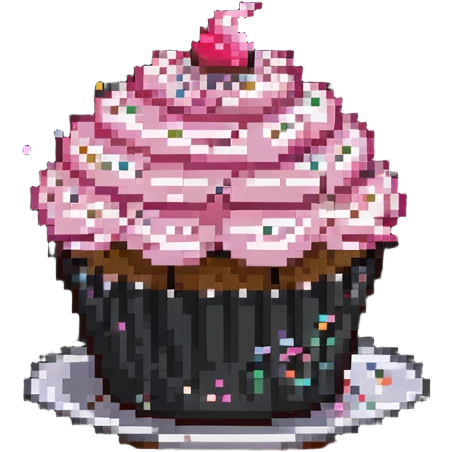 cupcake with pink icing and sprinkles emoji