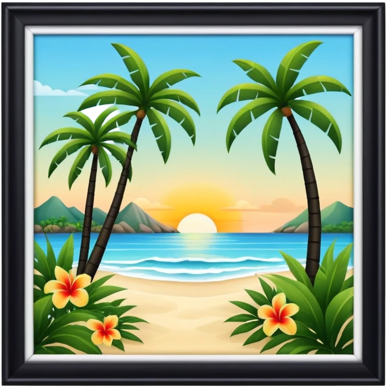 In a tropical setting emoji