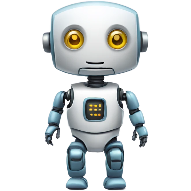 A robot wearing a onesie  emoji