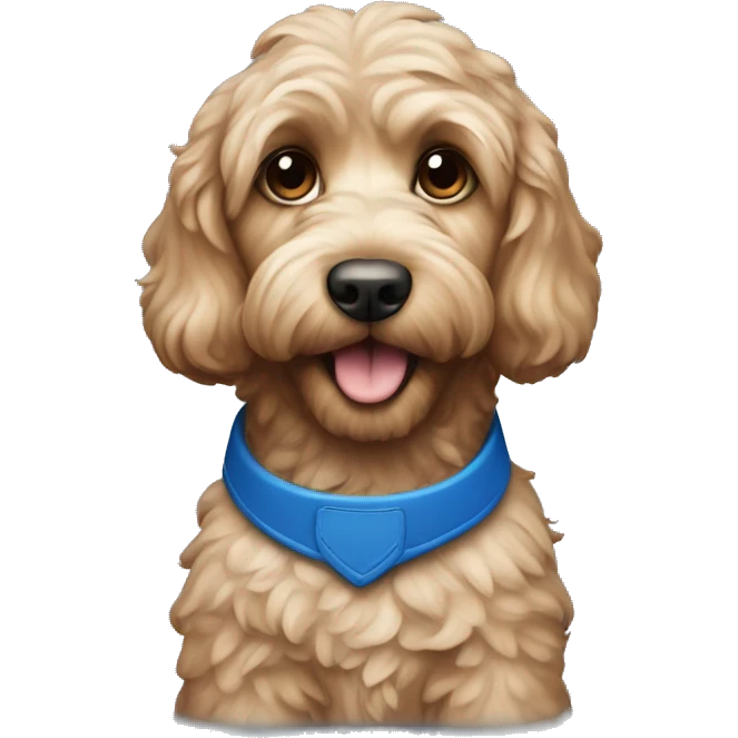 Cockapoo with blue collar emoji