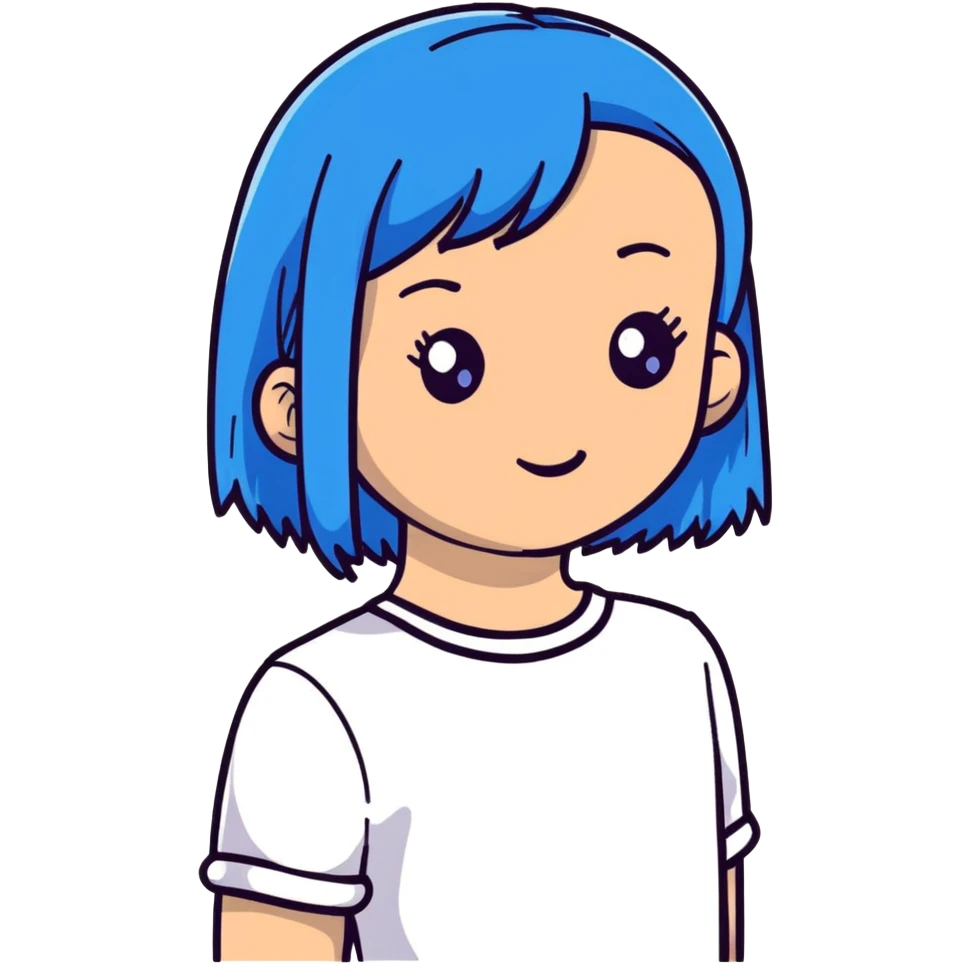girl with blue hair emoji