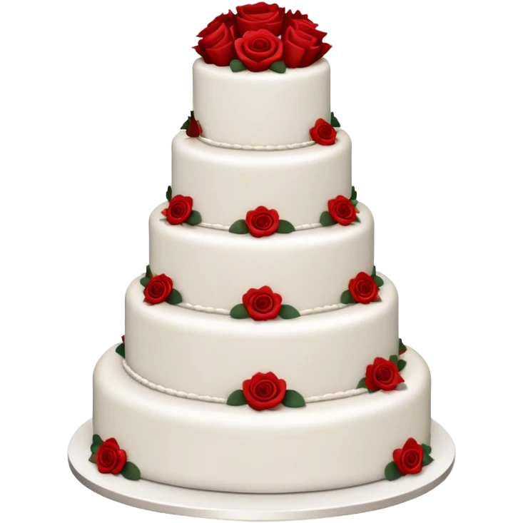 Wedding cake with red roses emoji