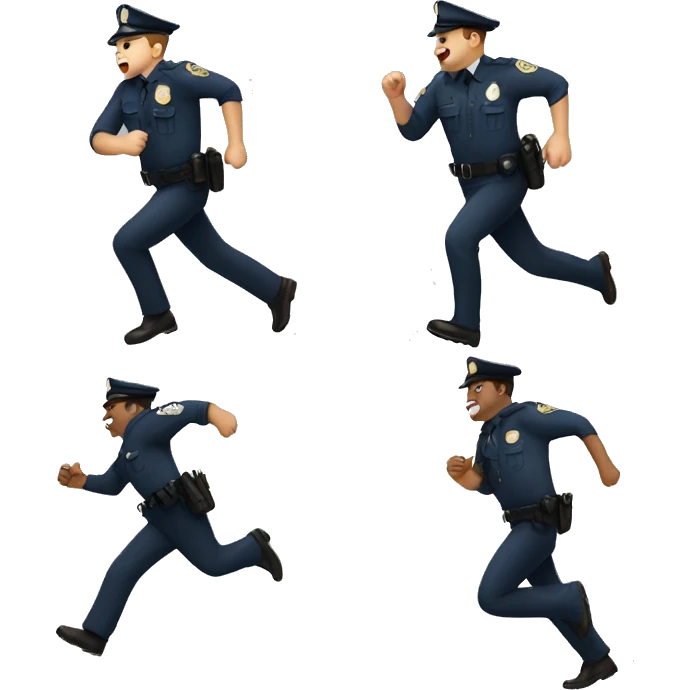 policeman running away fast  emoji