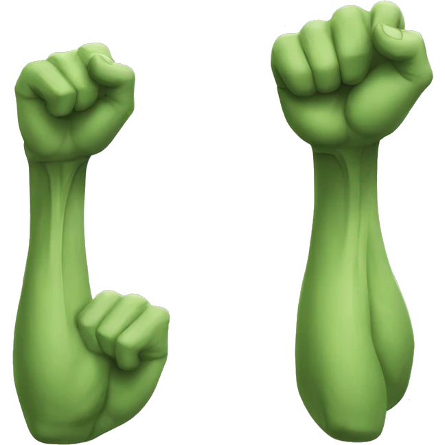 left arm muscles, haha face emoji, right arm muscles emoji