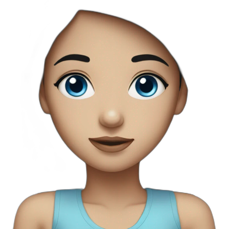 black haired girl with blue eyes emoji