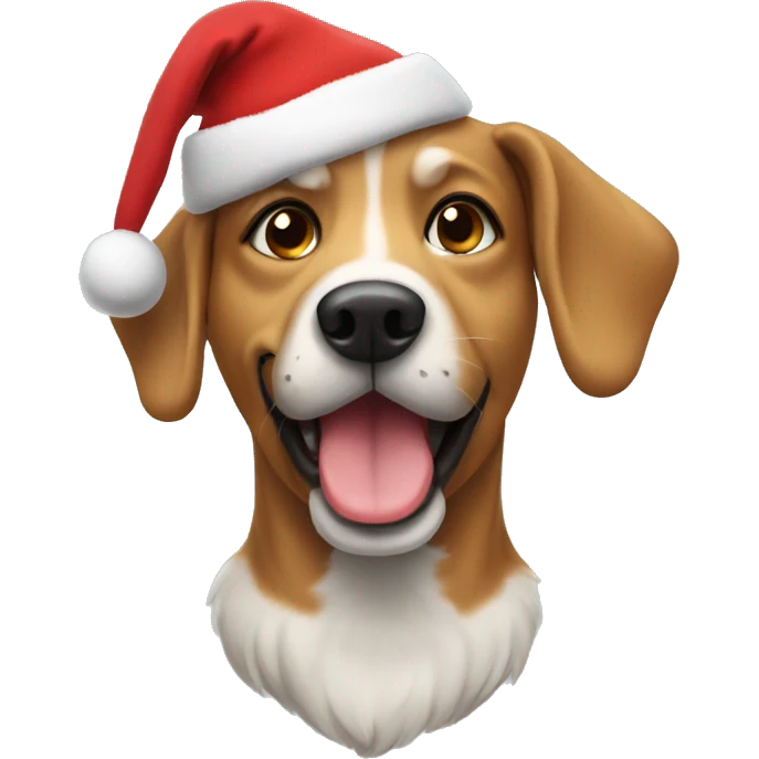 Dog wearing Christmas hat  emoji