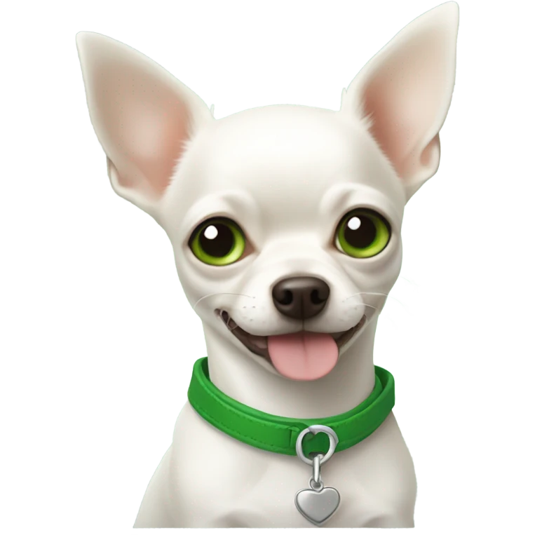 white short haired chihuahua with green eyes emoji