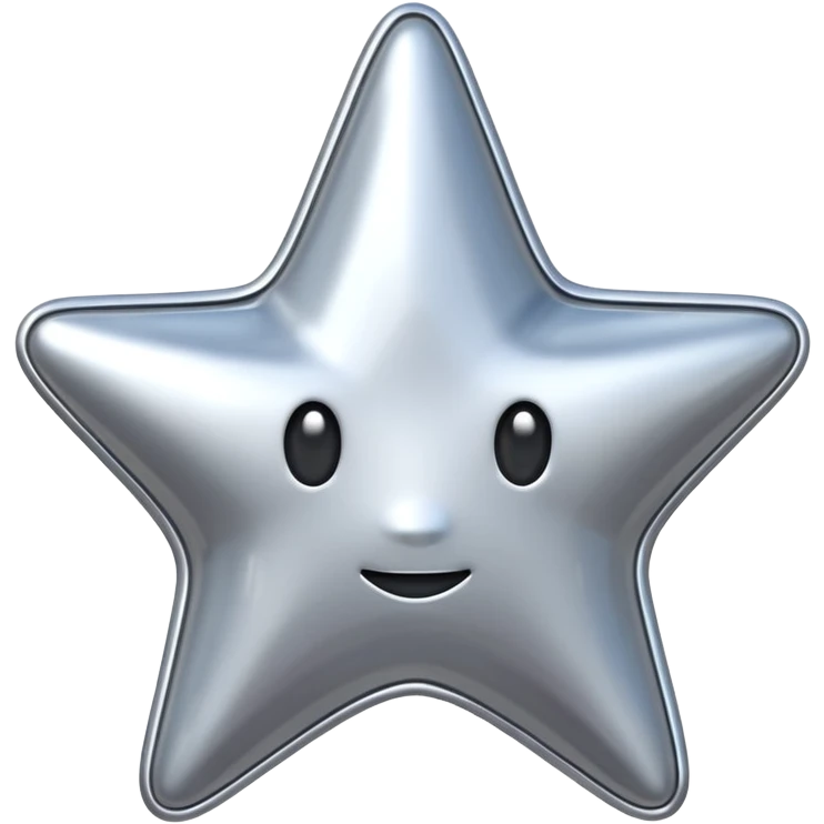 3D silver star with liquid texture emoji