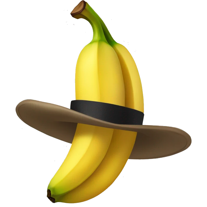 banane avec un chapeau emoji