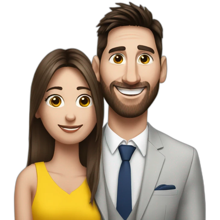 messi with his wife antonela emoji