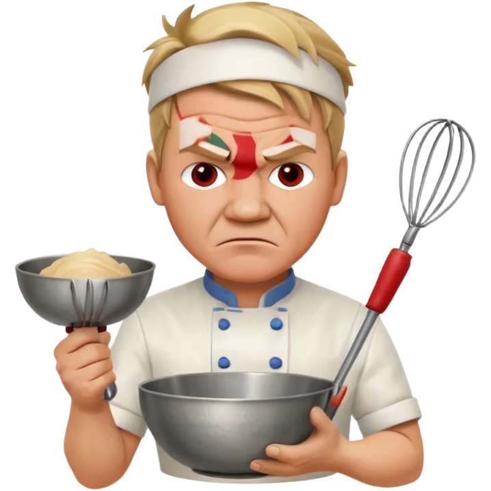 gordon ramsay chef holding whisk and bowl emoji