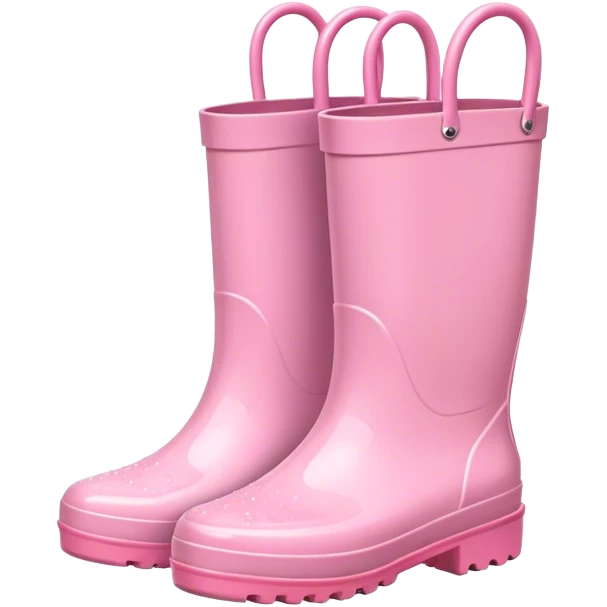 Kids light pink rain boots emoji