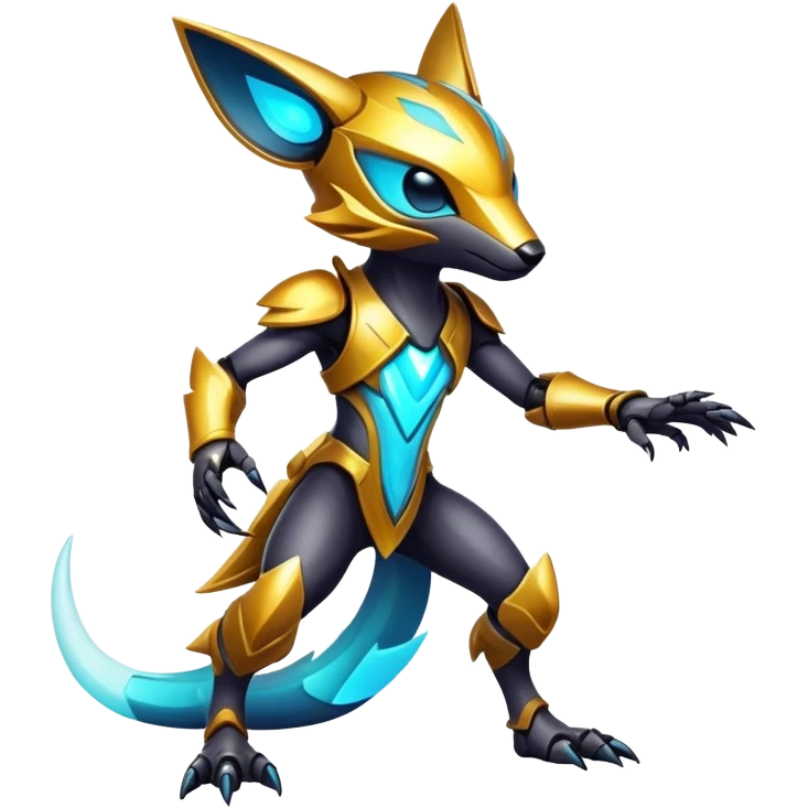 Shiny Epic Edgy Cool Colorful Vibrant Modern Vernid-Protogen-creature-animal, full body  emoji