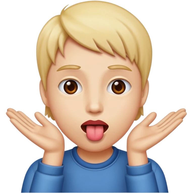 tongue out with hands to the side emoji