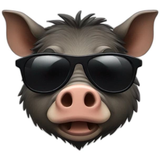 smirking boar with sunglasses emoji