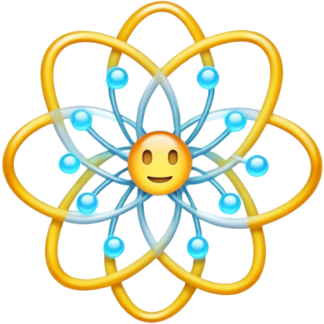 Electron transfer between atoms in a redox reaction emoji