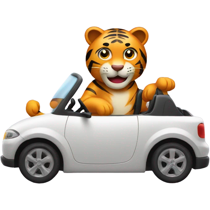 Tiger driving car emoji