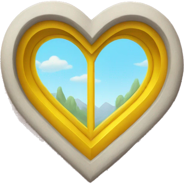 Yellow heart shaped window emoji