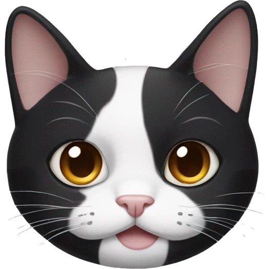 Tuxedo cat with a half white mustache emoji