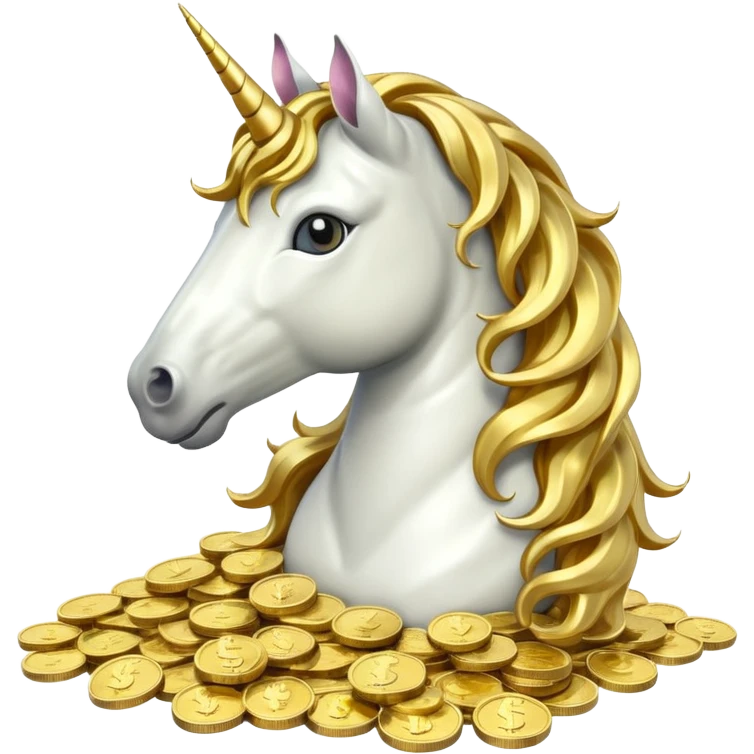 единорог из купюр, no background emoji