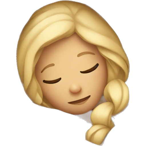 Blonde girl sleeping wrapped in blanket  emoji