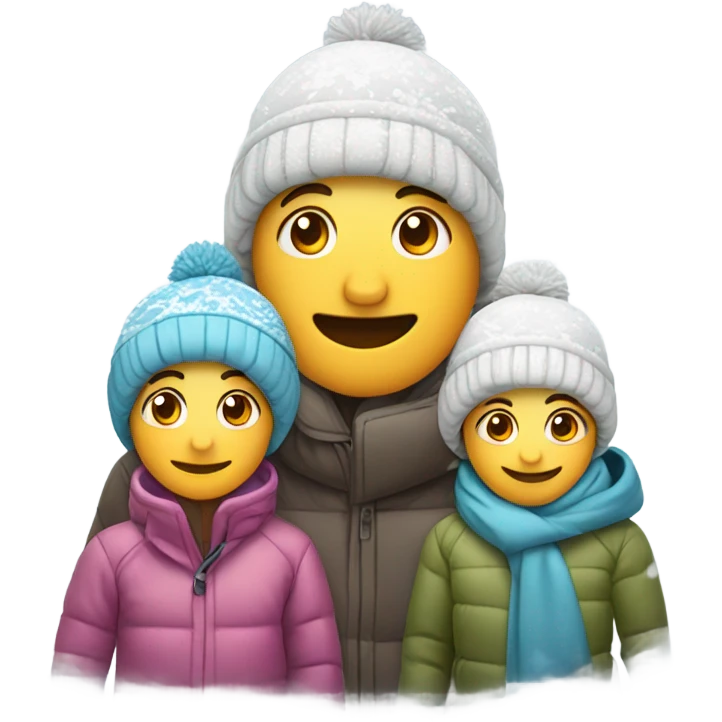 Family covered in snow emoji