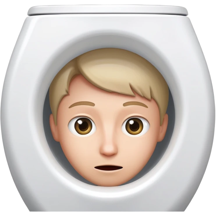 Toilet bowl with a human head peeking out from inside emoji