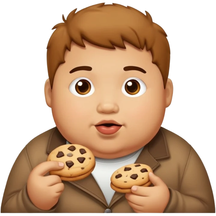Fat boy with cookies emoji