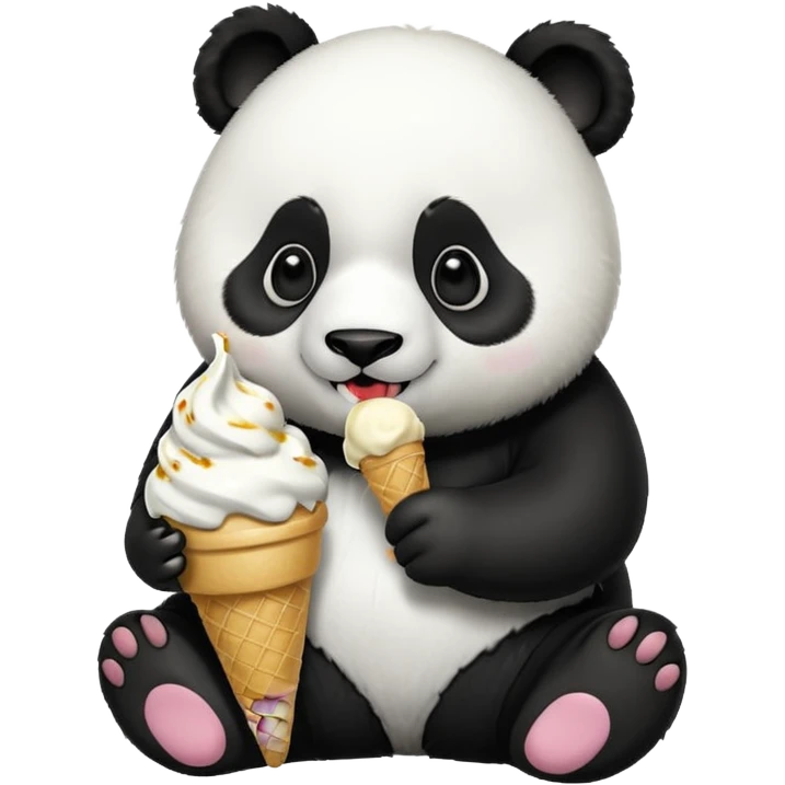 Panda eating ice cream emoji
