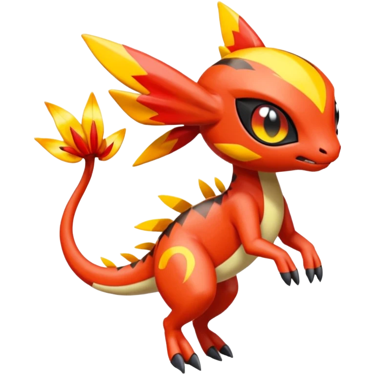 Splash-patterned emotional sparky sparky boom boom painful Meloetta-Guilmon-Salandit-Celebi-Pokémon-Fakémon-fusion-hybrid-creature emoji