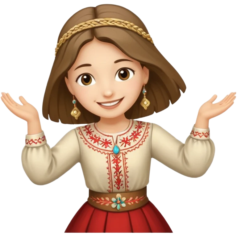 Girl Serbian orthodox folklore dancing with nosnja  emoji