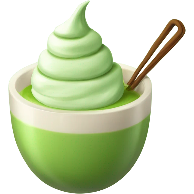 Matcha latte with whisk emoji