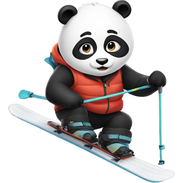 Panda skiing  emoji