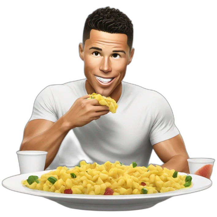Ronaldo eating an  emoji