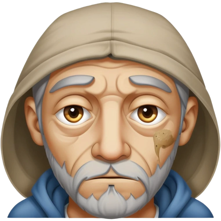 Homeless dirty man High on drugs no sleep veiny eyes irritated eyes allergies emoji