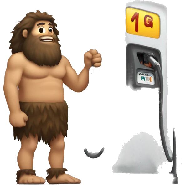 Caveman pumping gas emoji