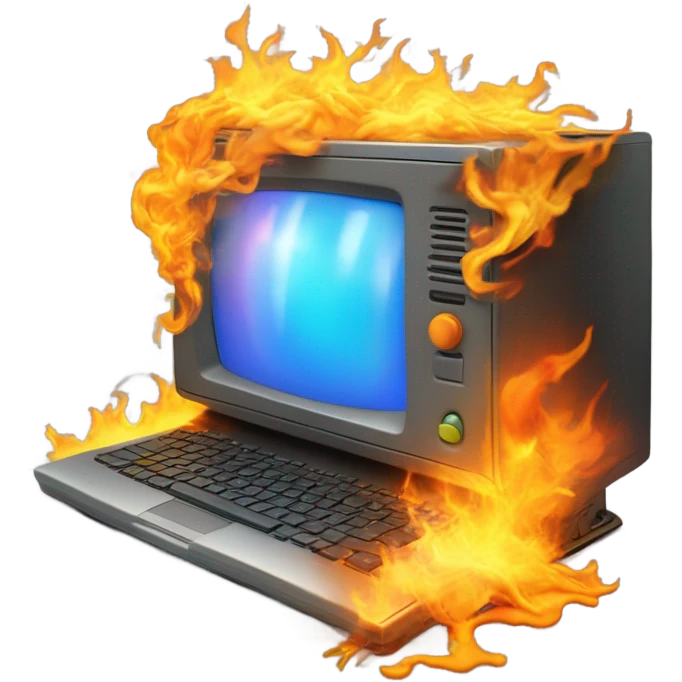 Computer on fire emoji