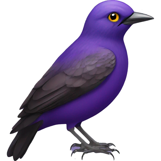 Starling bird with a purple tank top emoji