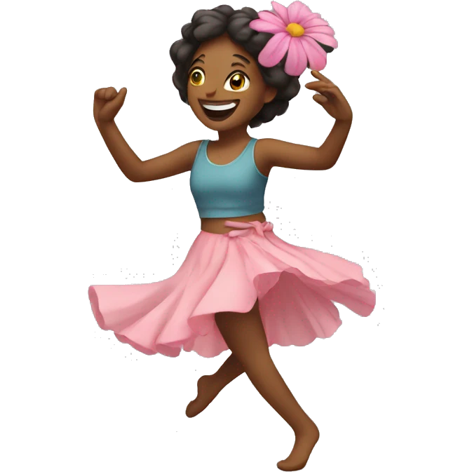 Dancing with flower emoji